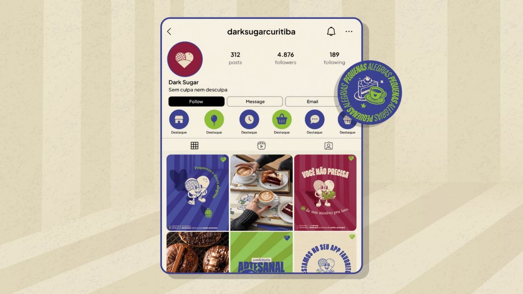 Dark Sugar Instagram profile with the new visual identity