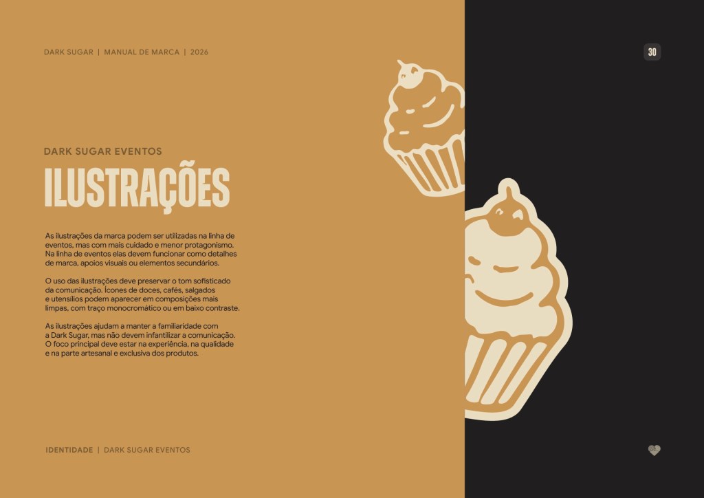 Use of illustrations in the Dark Sugar Eventos line