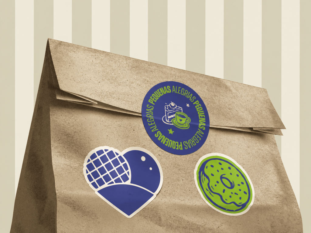 Dark Sugar kraft bag with brand stickers