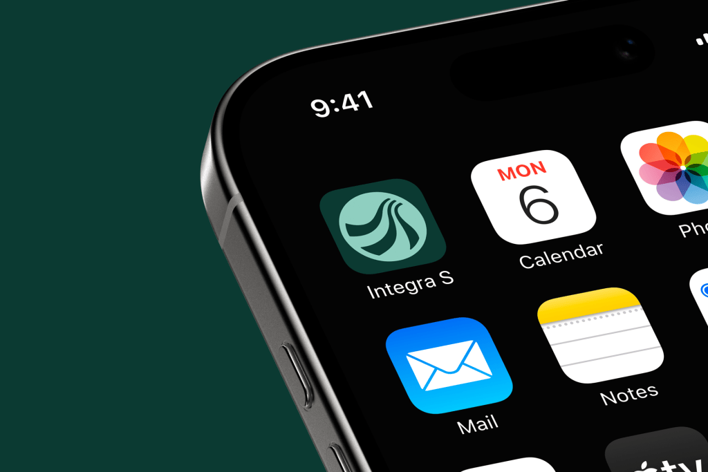Ícone de aplicativo da Integra/S na tela inicial de um celular